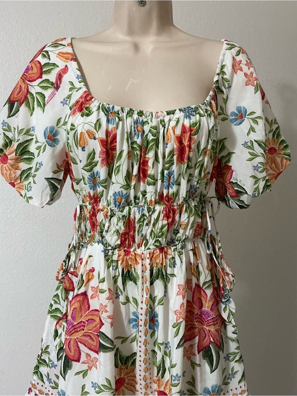 Farm Rio Off-White Bloom Garden Mini Dress Size XS - Picture 7 of 16